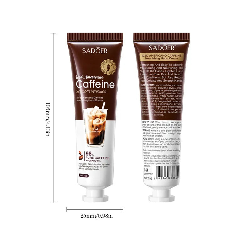 Caffeine Hand Cream Set – Moisturizing, Brightening, Travel Size