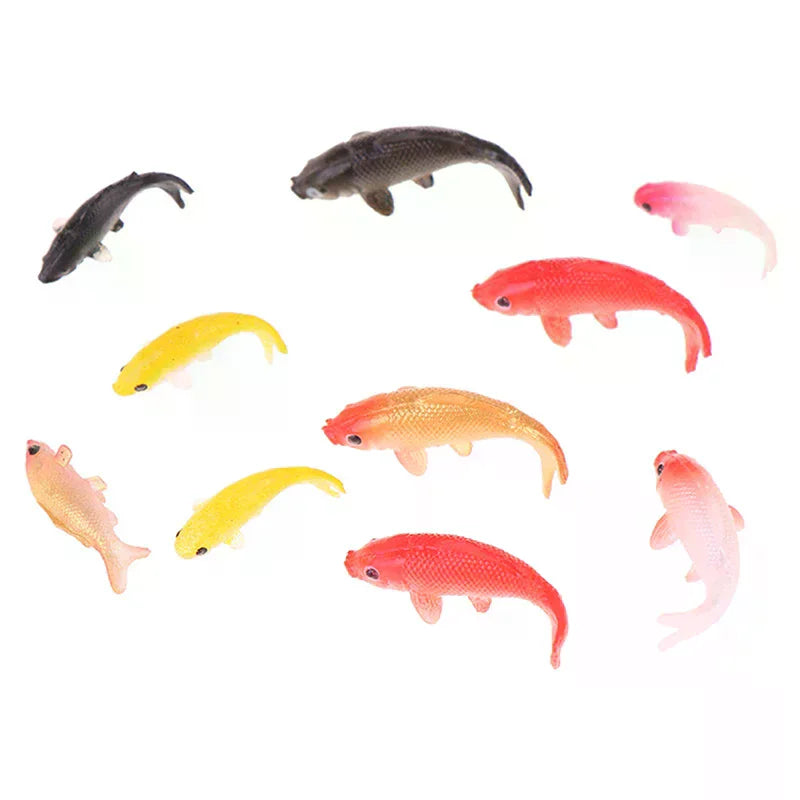 5pcs Dollhouse Miniature Model Fish Carp Simulation Animals For Kids Toys DIY Decorative Goldfish Figurines Home Decor Oasis Select
