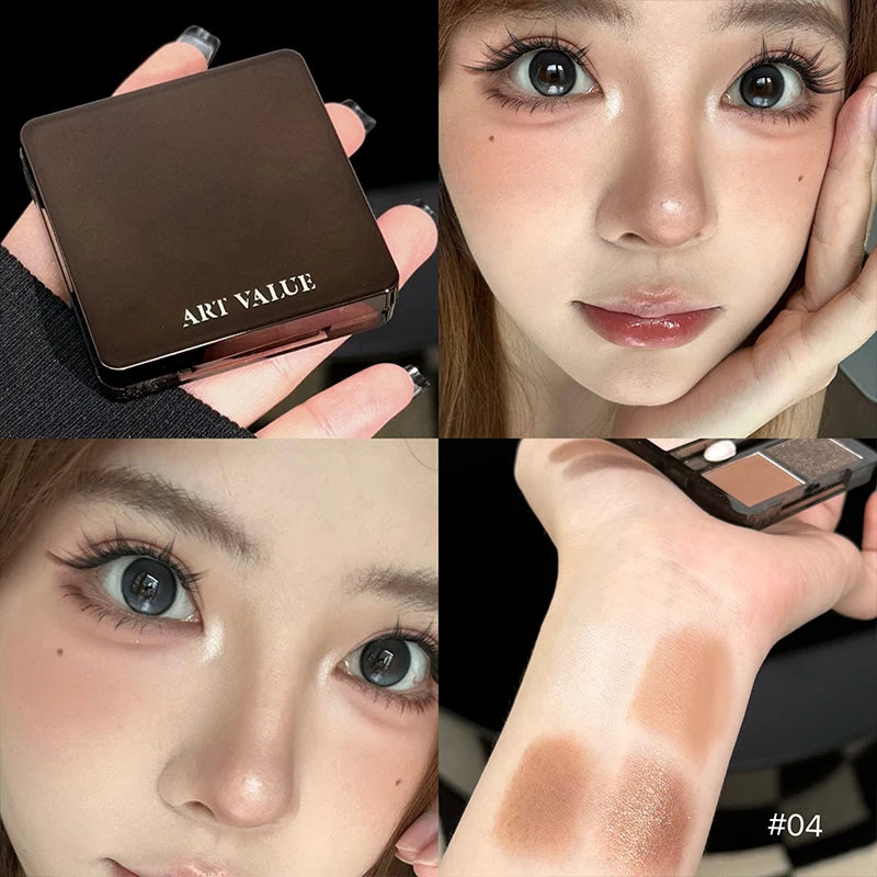 Art Value 4-Color Eyeshadow Palette – Glitter, Shimmer & Matte