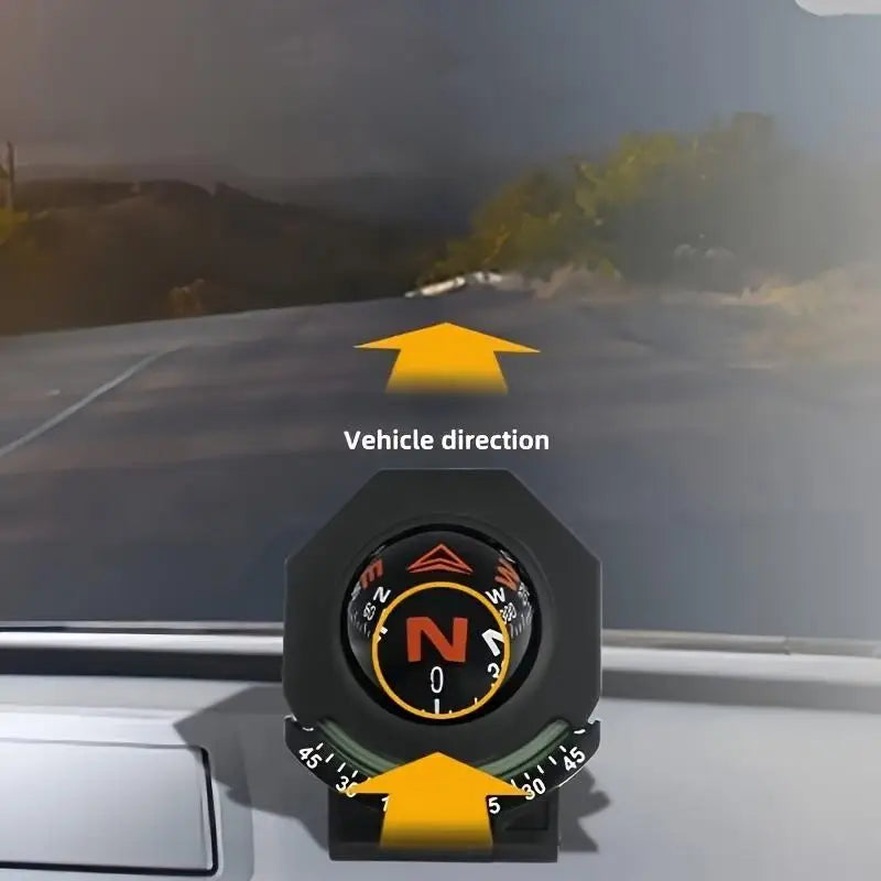 Car Dashboard Compass With Slope Meter 2-In-1 Foldable High Precision Navigation Car Mount Compass Ball Compass For Vehicle Boat Oasis Select