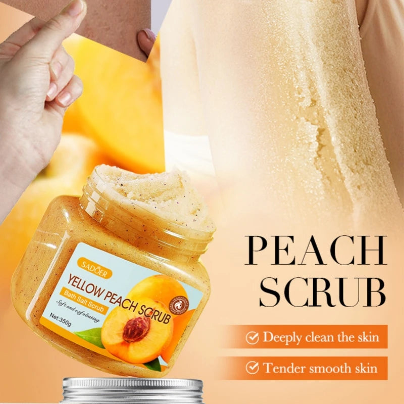 SADOER Yellow Peach Body Scrub 350g – Exfoliate & Moisturize Body Scrub Oasis Select 350g