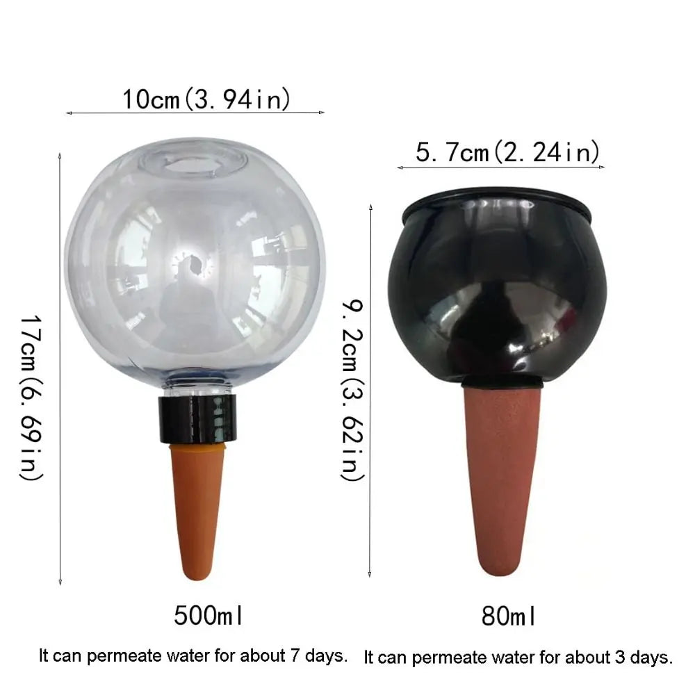 2pcs 500/80ml Automatic Drip Irrigation Ball Tranaparent Vertical Insert Type Flower Pot Seepage Water Globes Labor-saving Oasis Select