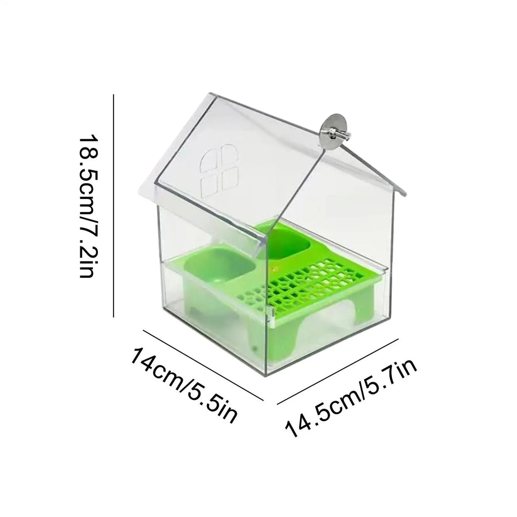 Bird Feeder House Parrot Feeder Water and Food Dispenser Bathing Tub for Pet Lover Hummingbird Finch Watching in Garden Balcony Oasis Select