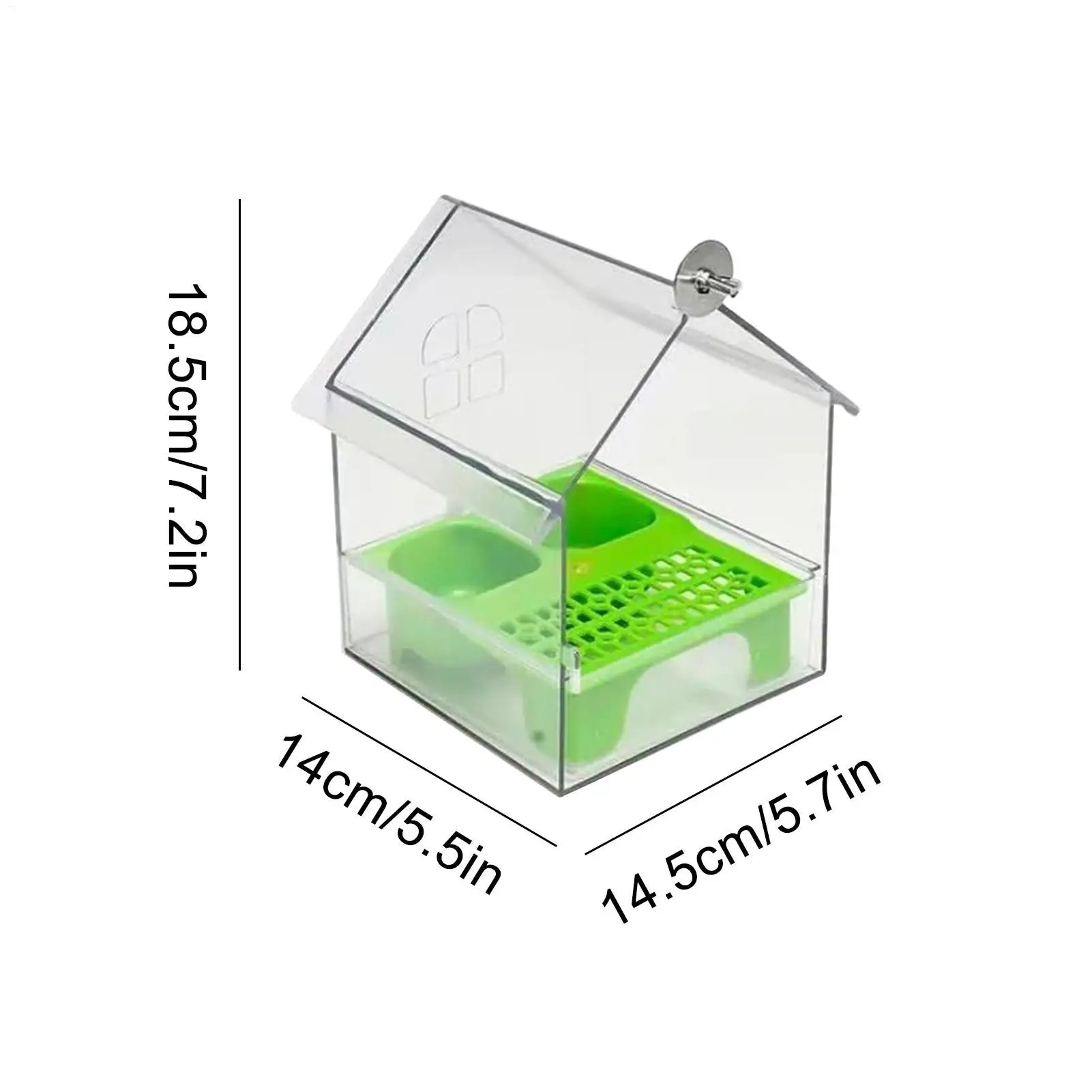 Bird Feeder House Parrot Feeder Water and Food Dispenser Bathing Tub for Pet Lover Hummingbird Finch Watching in Garden Balcony Oasis Select
