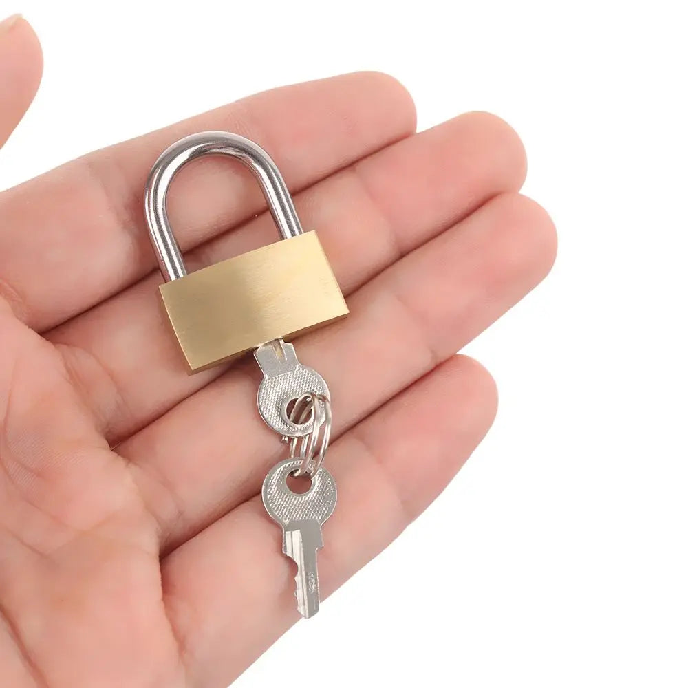 Mini Copper Lock with 2 Keys Brass Padlock Travel Luggage Case Padlock Security Tools Locker Case Supply Home Improvement Oasis Select