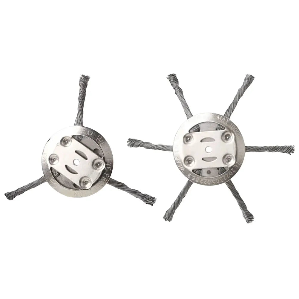 Universal Weed Brush Head 3/6 Cutter Steel Wire Wheel Grass Trimmer Head Removal Moss Rust Lawn Mower Grass Trimmer Heads 1-5PCS Oasis Select