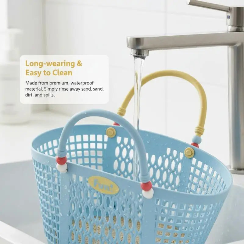 Bohemian Style Waterproof Bath Basket Drainable Bathroom Toiletries Storage Light Hollow Out Storage Basket Vegetable Organizer Oasis Select