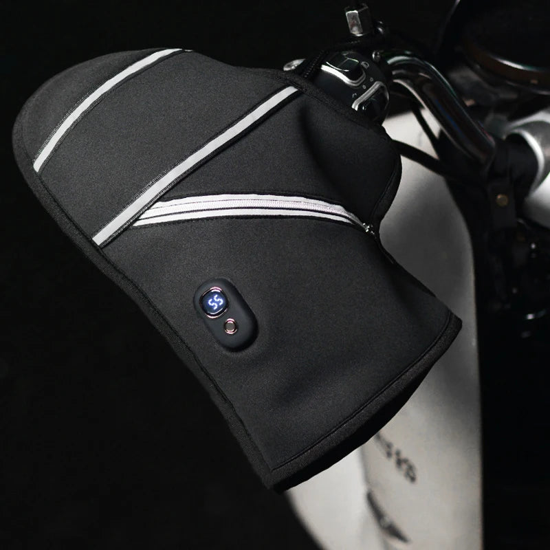 Winter Warm Motorcycle Gloves Electric Heated Handlebar Mittens Battery Powered Heated Muffs for Handle Protection Car Gloves Oasis Select