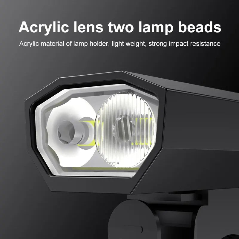 PHMAX Front Bicycle Light Led 2400mAh MTB Bicycle Headlight Aluminum Shell Rechargeable Bike Lamp with 6 Light Modes Oasis Select