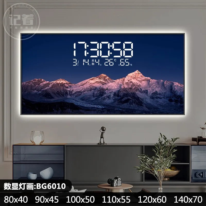 Permanent Calendar Electronic Wall Clock Guest Restaurant Decorative Painting Large Screen LED Lights Plug-in Wall Clock Oasis Select BG6010 90CM X 45CM