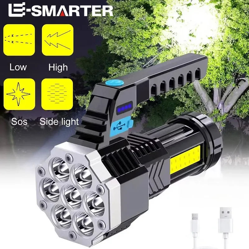 ESMARTER 1000 Lumen Rechargeable LED Flashlight & COB Torch