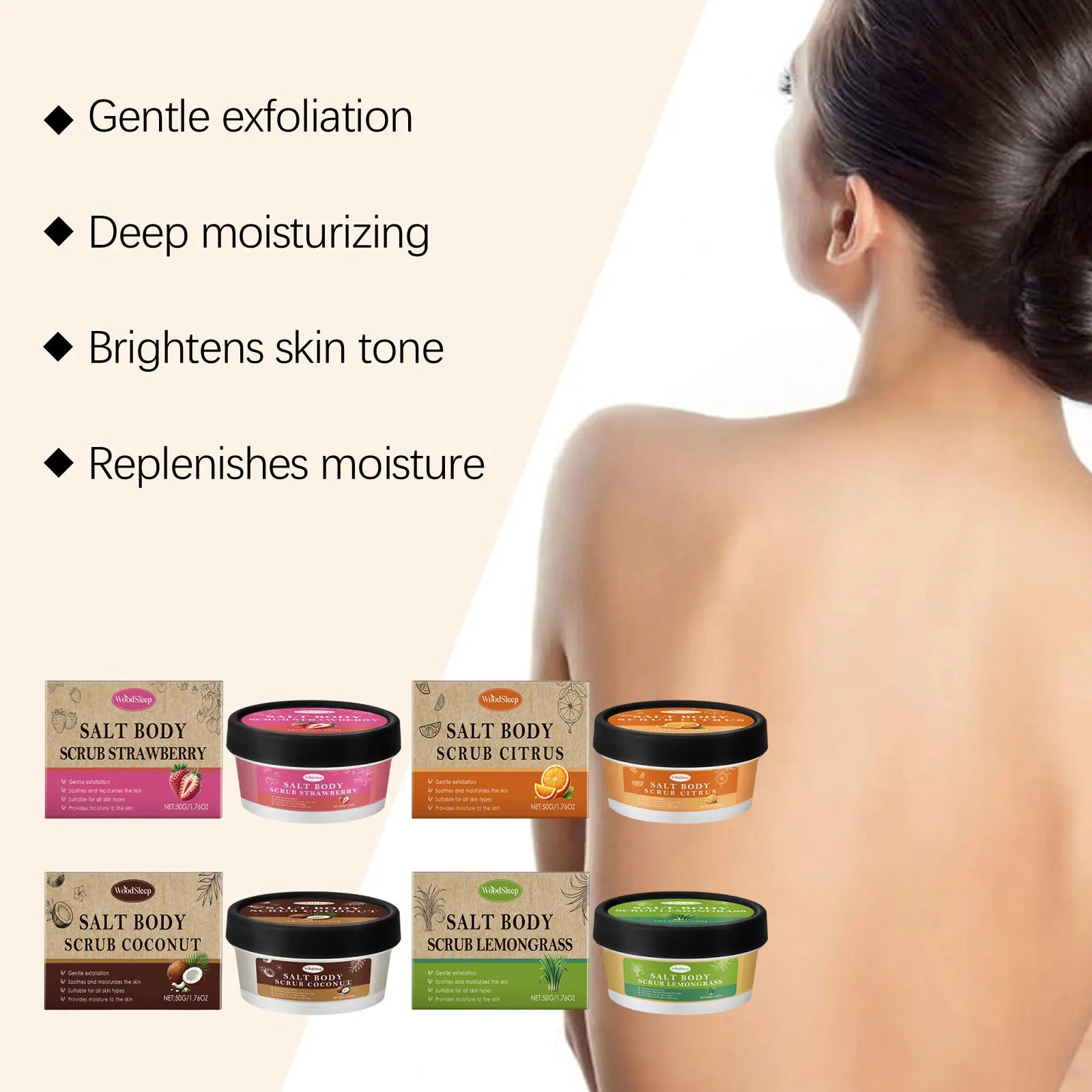Antioxidant Skin-Elasticity-Enhancing Body Scrub Multiple Scents Gently Exfoliates Improves Rough Skin Firms and Nourishes Skin Oasis Select