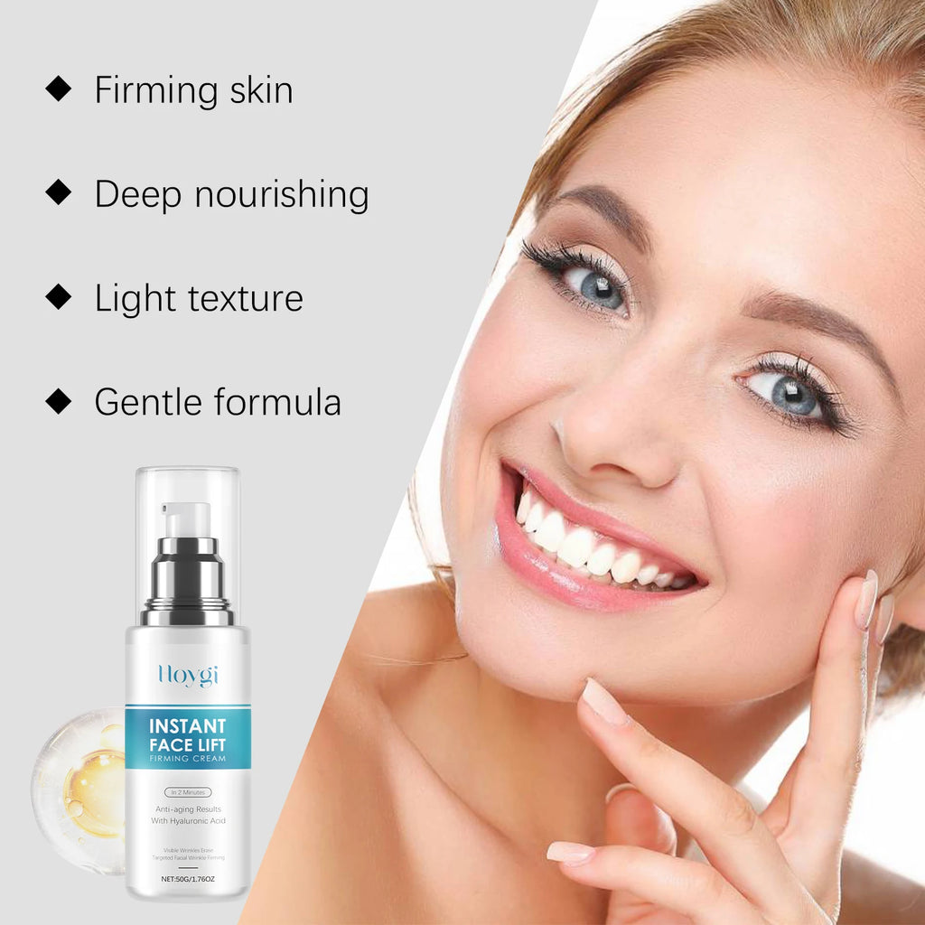 Hyaluronic Acid Instant Face Lifting Cream Hydrating Face Cream Non-Greasy Improve Elasticity Glow Skin Tighten Nourish Lotion Oasis Select