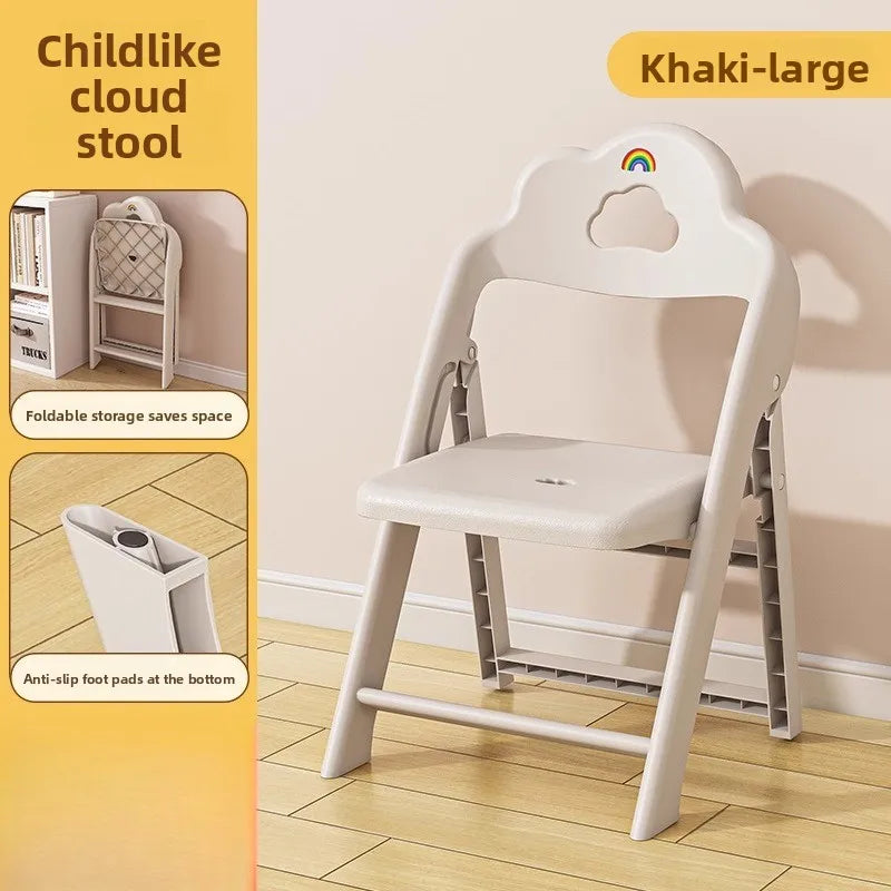 Portable folding back chair Plastic small stool Thickened chair Baby low stool Children's small bench Oasis Select Brown