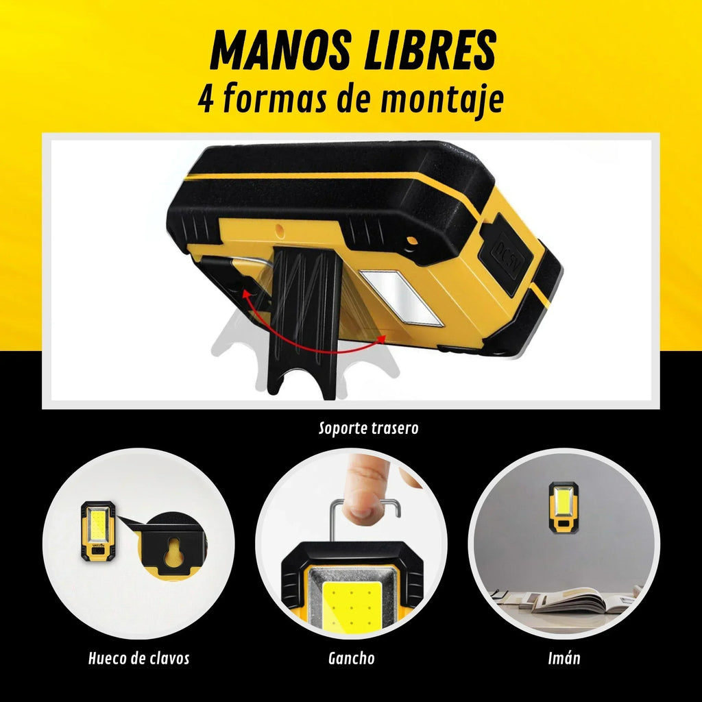 4000MaH Rechargeable Work Light Super Bright COB Flashlight With Magnetic/Hook Portable Camping Lantern For Outdoor Emergency Oasis Select