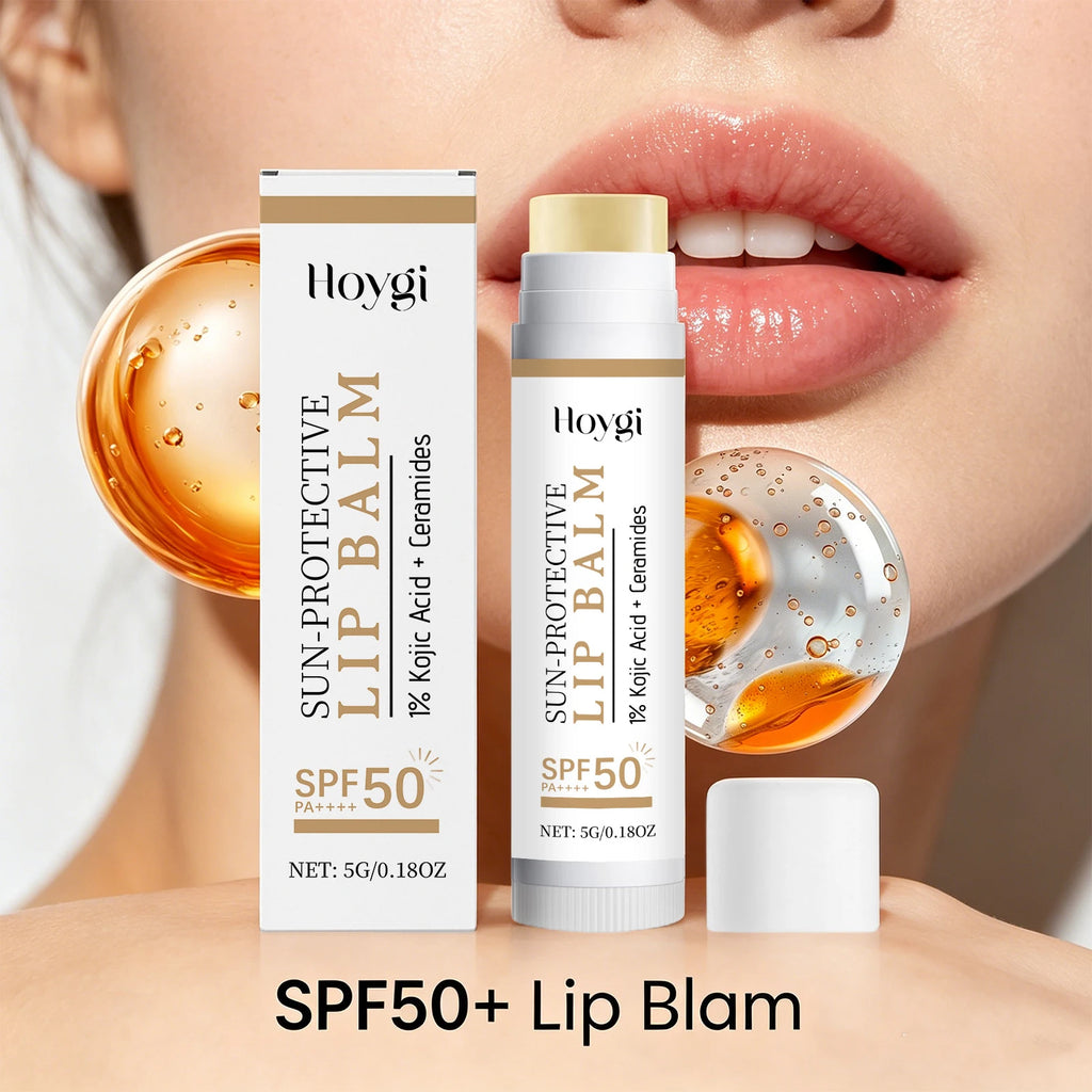 Spf50 Pa++++ Lip Balm 5g with 1% Kojic Acid & Ceramides, UV Protection Brightening Moisturizing Lip Stick for Dry Chapped Lips Oasis Select