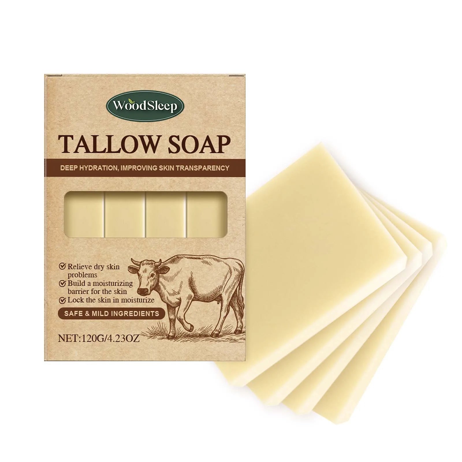 OceAura Grass-Fed Beef Tallow Soap – Face & Body Bar Natural Bar Soap Oasis Select 120g