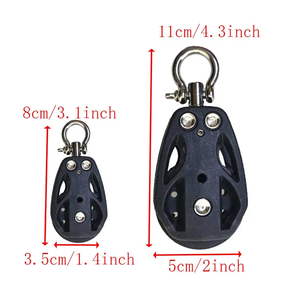 High Load Sheave Block Sailboat Single Pulley Swivel Shackle Sailboat Plain Bearing Block Rope Runner Boat Accessories Oasis Select