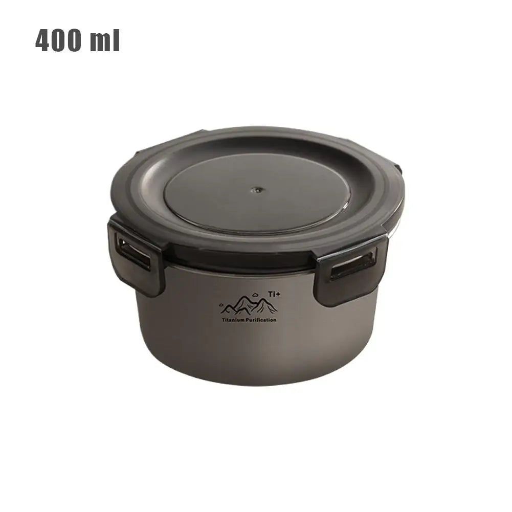 Rust Proof Titanium Ultralight Portable Food Sealing Bowl with Lid Fresh-keeping Portable Purification Dinner Box For Picnic Oasis Select 400ml