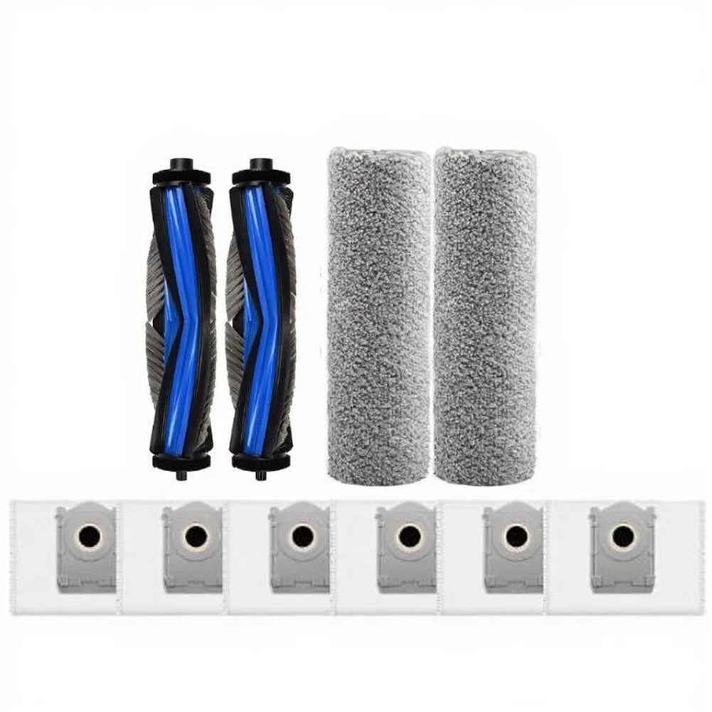 2 Mop Rollers 2 Main Brushes 6 Dust Bags For Ecovacs For Deebot X9 X11 T80s Robot Vacuum Cleaner Parts Accessories Kit Oasis Select 1set