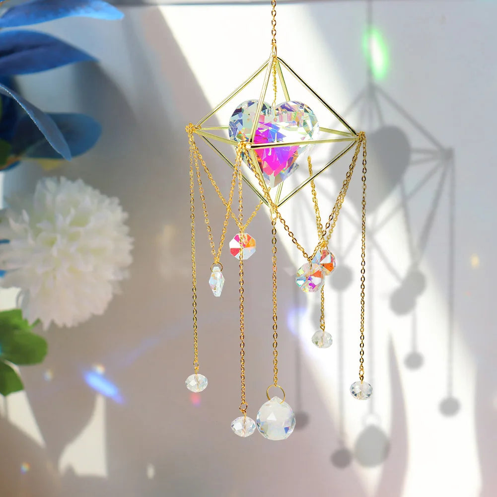 New Butterfly Star Moon Crystal Wind Chime Prisms Sun Catchers Rainbow Chaser Dream Catcher Home Garden Decor Windchimes Oasis Select