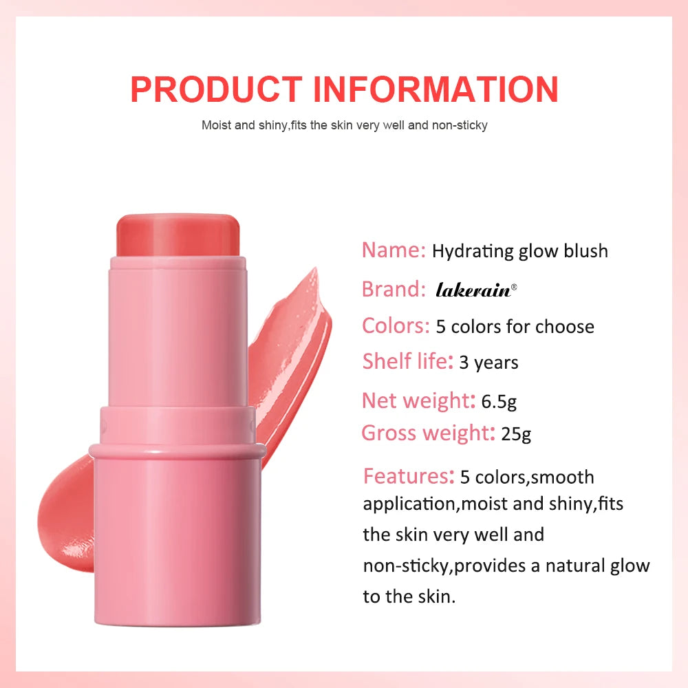 Cooling Water Jelly Blush Face Aqua Glow Pink Vital Girl Moisturizing Blush Natural Long Lasting Blush Stick Makeup For Women Oasis Select