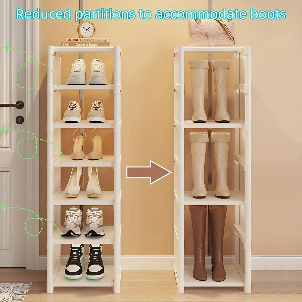 Metal Frame Shoe Rack Multi-Tier Fabric Shelves Space Saving for Sneakers Sandals Entryway Easy Assembly Holiday Storage Oasis Select