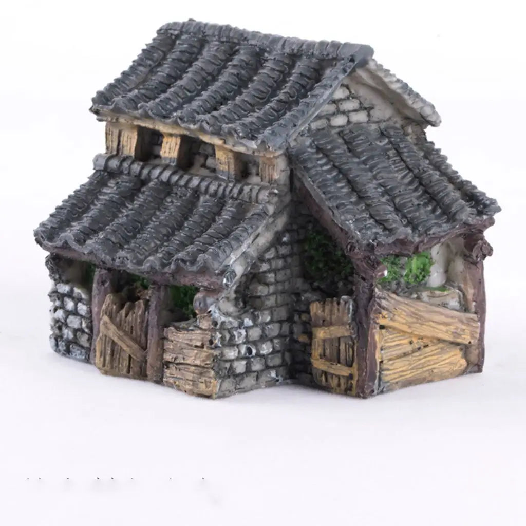 Resin Miniature Figurine House Model | Bonsai & Home Decor