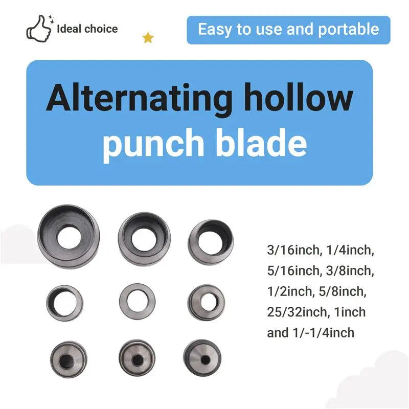 LIKE WISH 10Pcs Heavy Duty Hollow Punch Kit Set Gasket Leather Rubber Punching Diy Leathercraft Perforating Tools Herramientas P Oasis Select