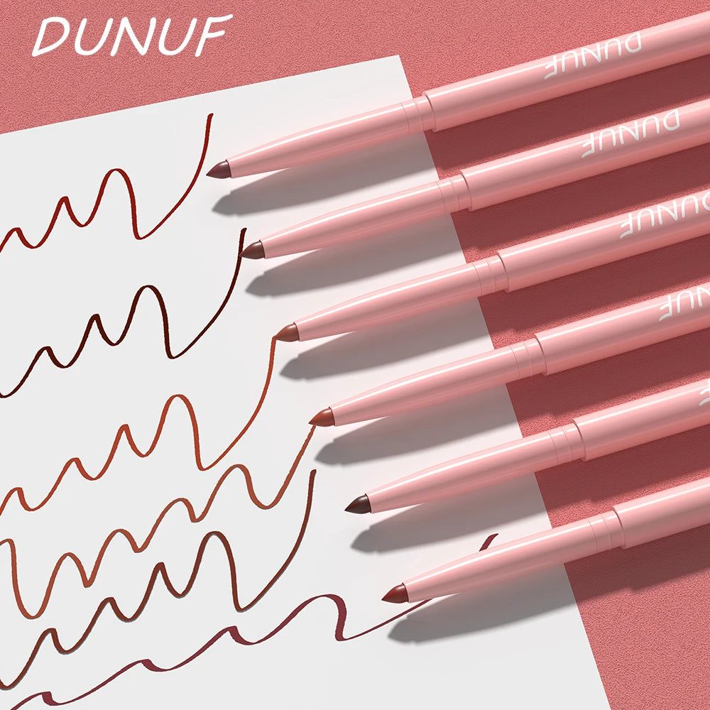 6pcs Lip Liner Pen Set Long-Lasting, Waterproof Sweatproof, Easy Coloring Non-fading Color Rendering Lip Gloss Set Beauty Makeup Oasis Select