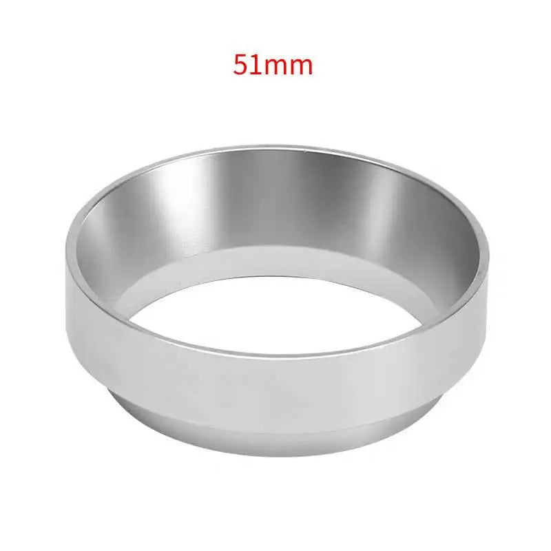 Aluminum Alloy Coffee Dosing Ring Anti-overflow Food Grade Durable for Office Daily Coffee Brewing Small Coffee Tools Oasis Select silver 51mm