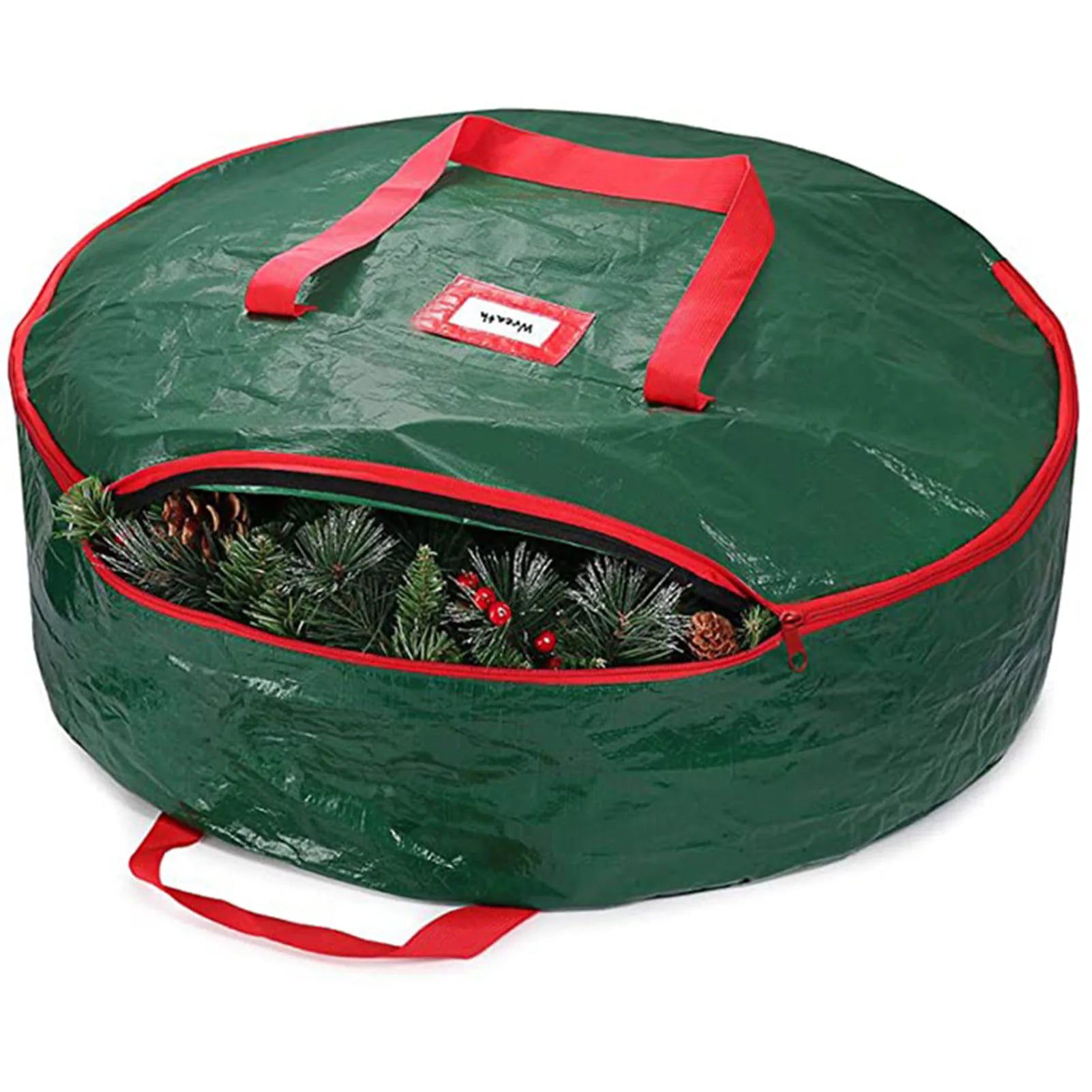 Round Christmas Wreath Storage Bag – Waterproof with Handle