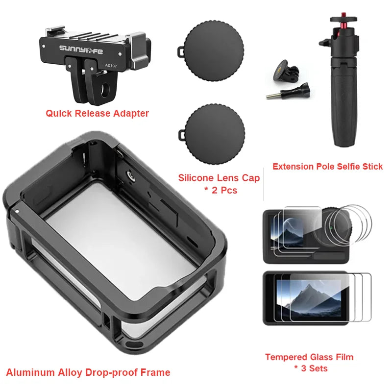DJI Action 6 Aluminum Metal Cage | Cold Shoe Quick-Release