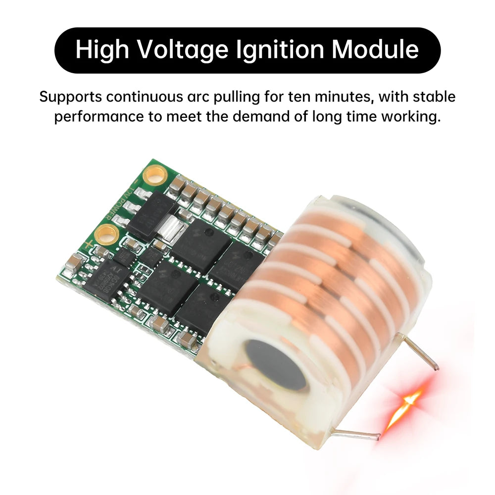 DC 9-12V to AC 20KV High Frequency AC Booster Coil High Voltage Ignition Module 12V Low Heat Arc for 10 Minutes 70W Oasis Select