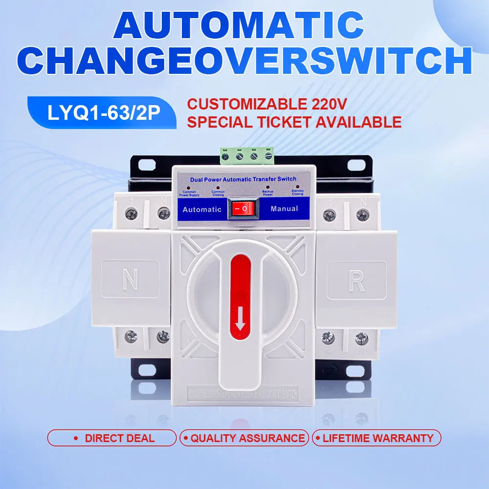 AC230V 2P 63A Micro-Type Updated Version Circuit Breaker Dual Power Automatic Auto Transfer Switch Safe And Reliable Oasis Select