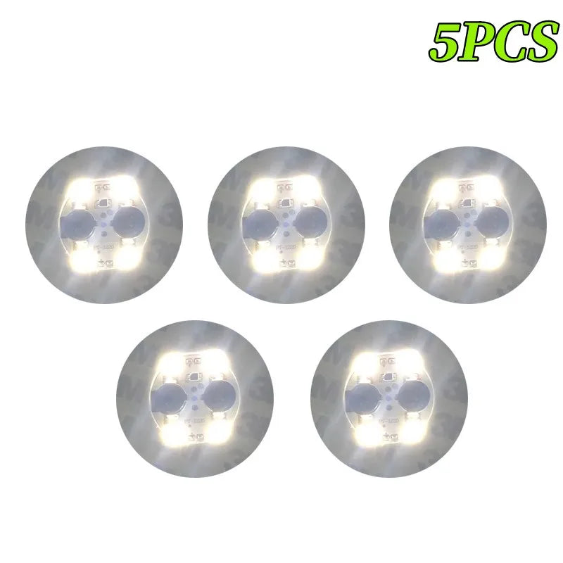 5/10/30PCS LED Coaster Lights Bar KTV Wedding Party Cocktail Drink Cup Vase Lighting Luminous Bottle Stickers Decoration Oasis Select WHITE-5PCS