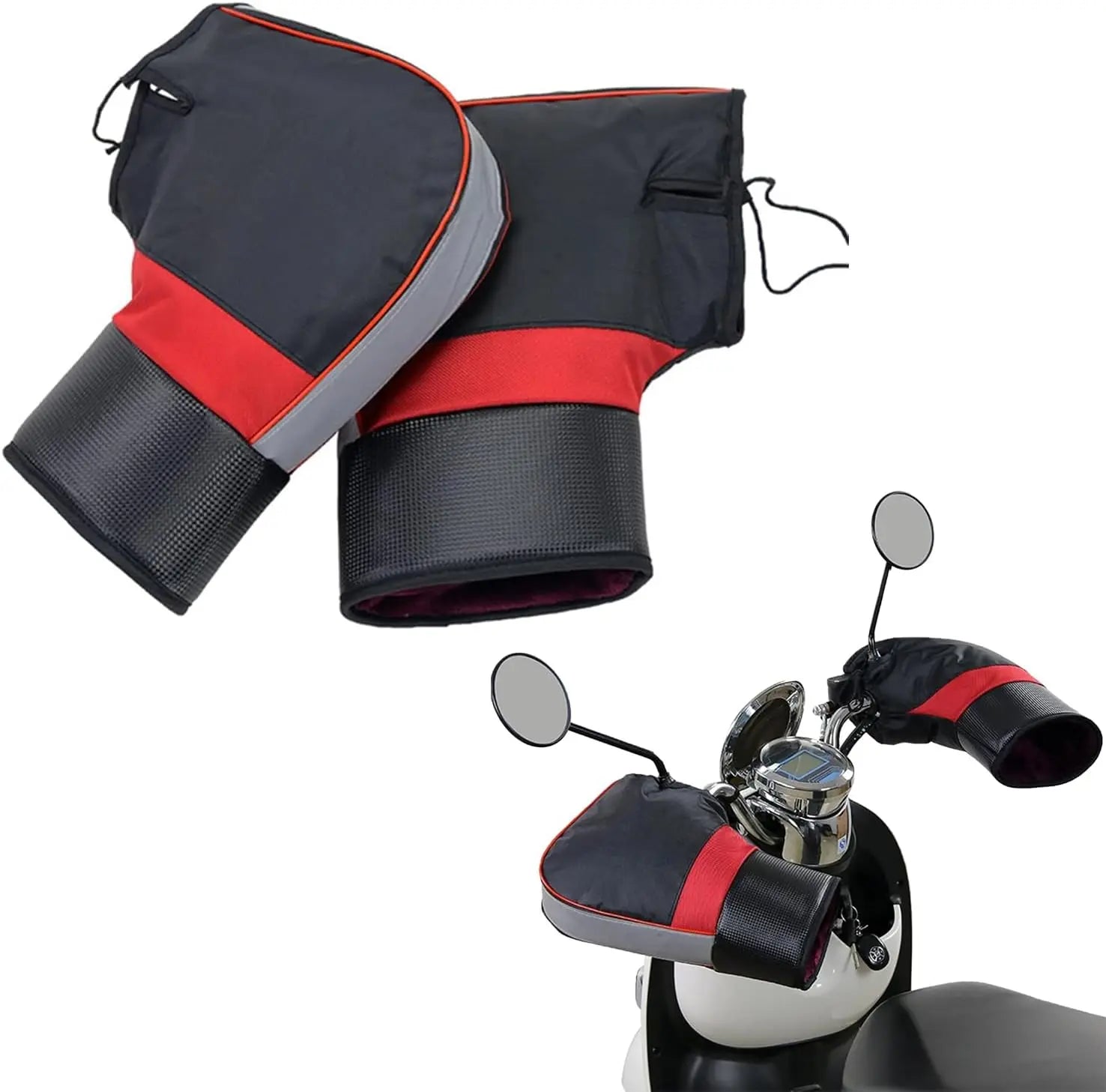 Protective Motorcycle Handlebar Gloves Muffs Thick Warm Rainproof Winter Warmer Universal Fit Scooter Bike Guantes Windproof Oasis Select