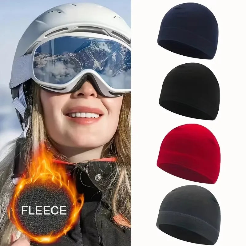 1/2pcs Men'S And Women'S Windproof Fleece Bean Hat For Autumn And Winter, Soft And Comfortable Skiing And Cycling Hat Oasis Select