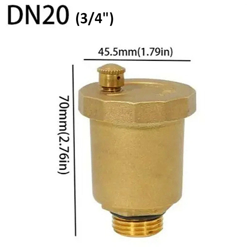 Brass Material Automatic Operation Exhaust Pressure Relief Valve One-way Standard External Thread Pressure Relief Exhaust Valve Oasis Select DN20 6Points