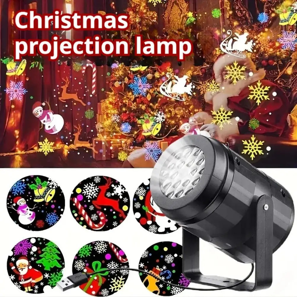 USB Snowflake Projector Light – Rotating Christmas Holiday Lamp Holiday Projector Lamp Oasis Select