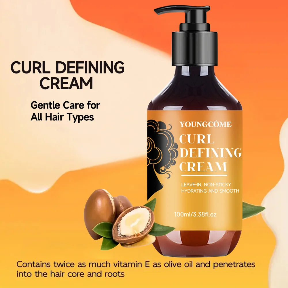 Curl Defining Cream with Argan Oil – Wavy & Curly Hair 100ml Curl Styling Cream Oasis Select