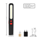 Portable COB LED Work Light USB Rechargeable Flashlight Stepless Dimming Waterproof Torch Magnetic Auto Repair Lights Oasis Select Package D