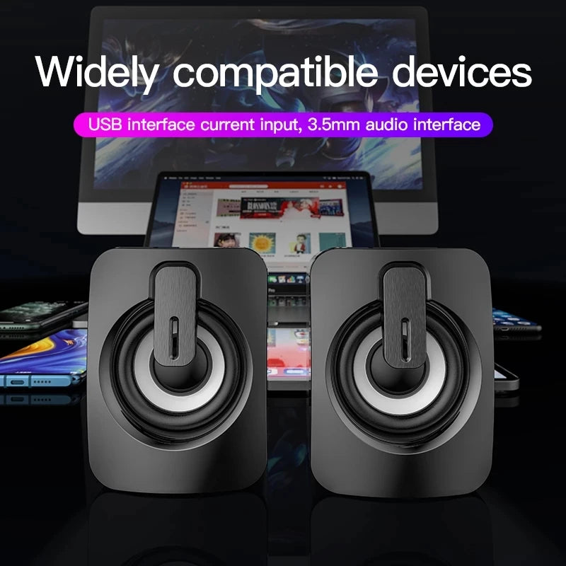 AyeBeau Wired Stereo Desktop Speakers for PC, Laptop & Notebook