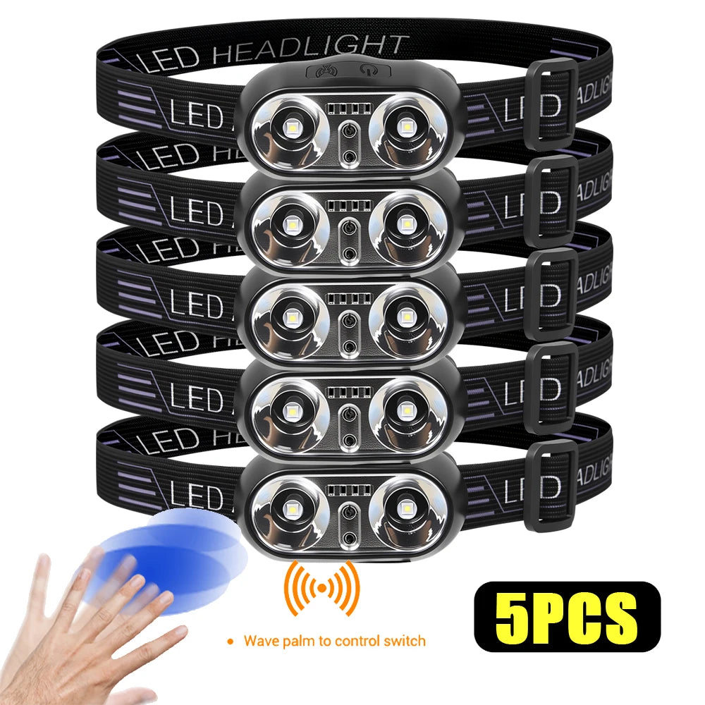 ZHIYU Mini LED Headlamp | Smart Sensor, IPX5 Waterproof, Type-C