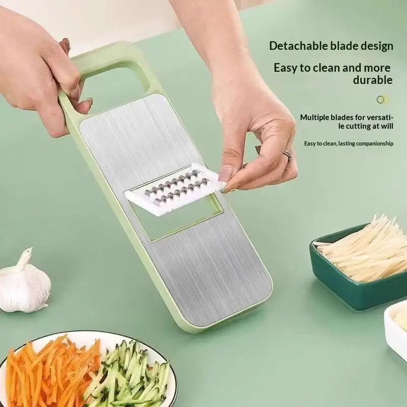 1PCS Vegetable Slicer With Anti Cut Hand Guard Multiple Blades And Storage Box For Home Kitchen Daily Cooking Oasis Select