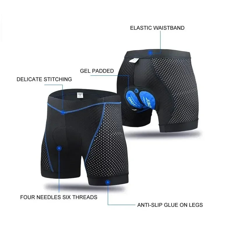 X-TIGER Bicycle Riding Underwear MTB Cycling Shorts 5D Gel Padded Bike Shorts Shock Absorption Breathable Men Cycling Underwear Oasis Select