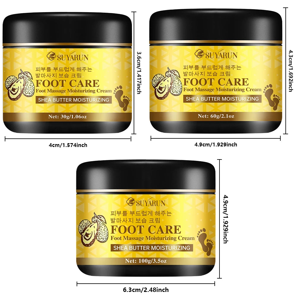 SUYARUN Oat & Witch Hazel Foot Cream - Moisturizing, Soothing, Cracked Heel Repair, Intensive Hydration for Dry Feet. Oasis Select