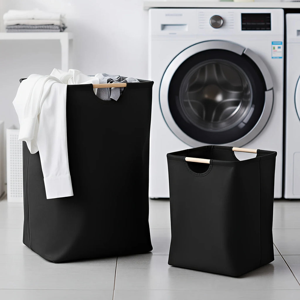 Foldable Laundry Basket,Extra Large Storage Hamper with Wooden Handles,Collapsible Organizer for Bathroom Bedroom Laundry Hamper Oasis Select