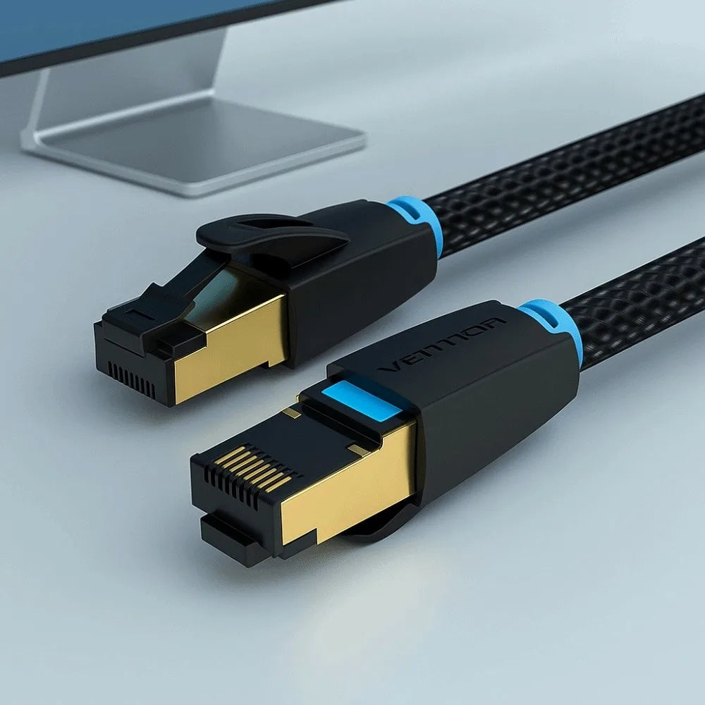 Copper Wire Ethernet Extension Cord Double Shield Durable CAT8 Ethernet Cable Round Head High Speed Cat 8 Patch Cable Laptop Oasis Select