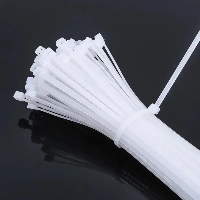 200/100Pcs Nylon Cable Ties Adjustable Self-locking Cord Ties Straps Fastening Loop Reusable Plastic Wire Ties For Home Office Oasis Select